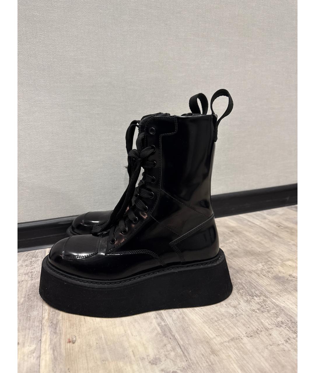 GCDS Черные ботинки из лакированной кожи, фото 4