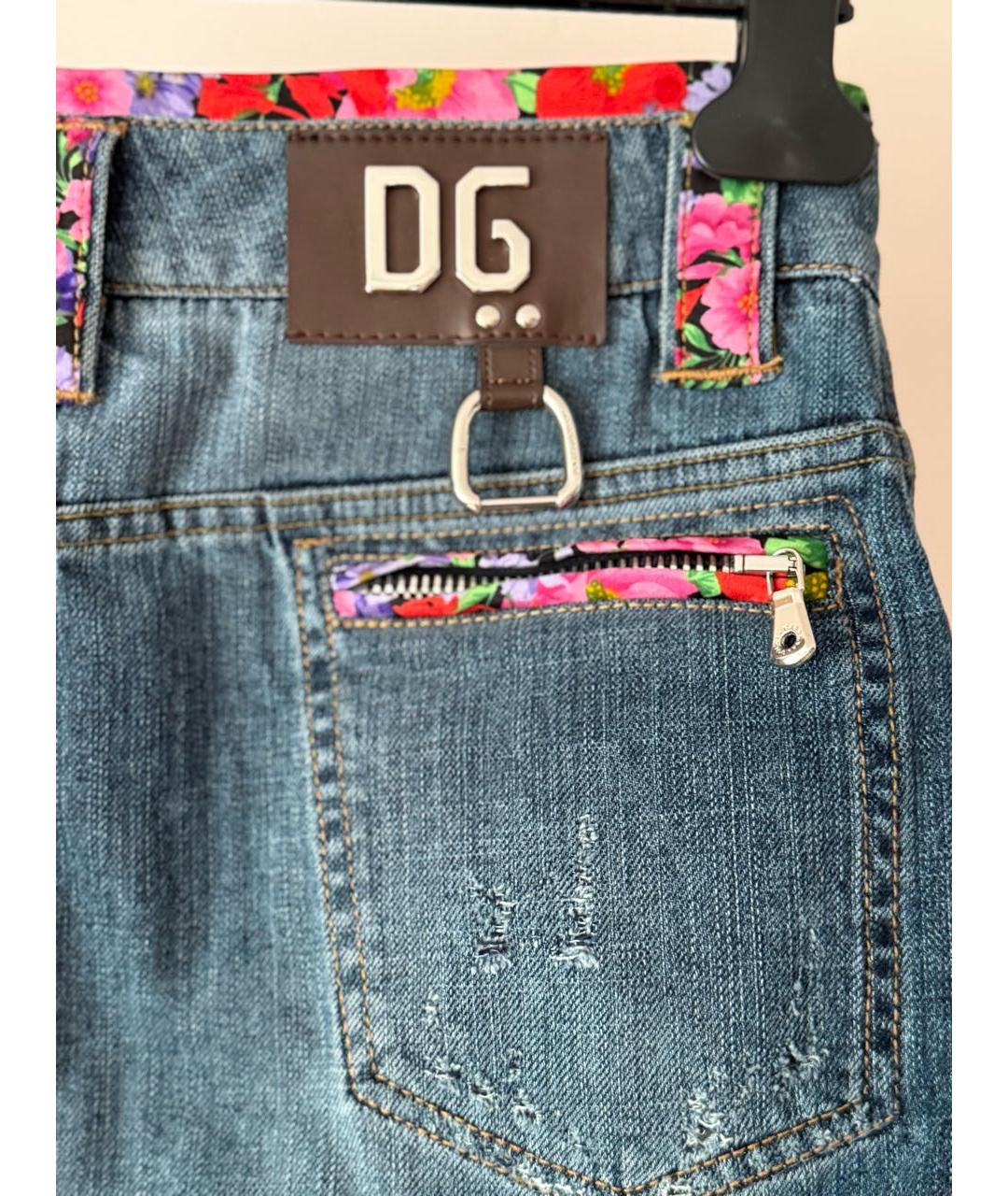 DOLCE&GABBANA Синяя хлопковая юбка миди, фото 7