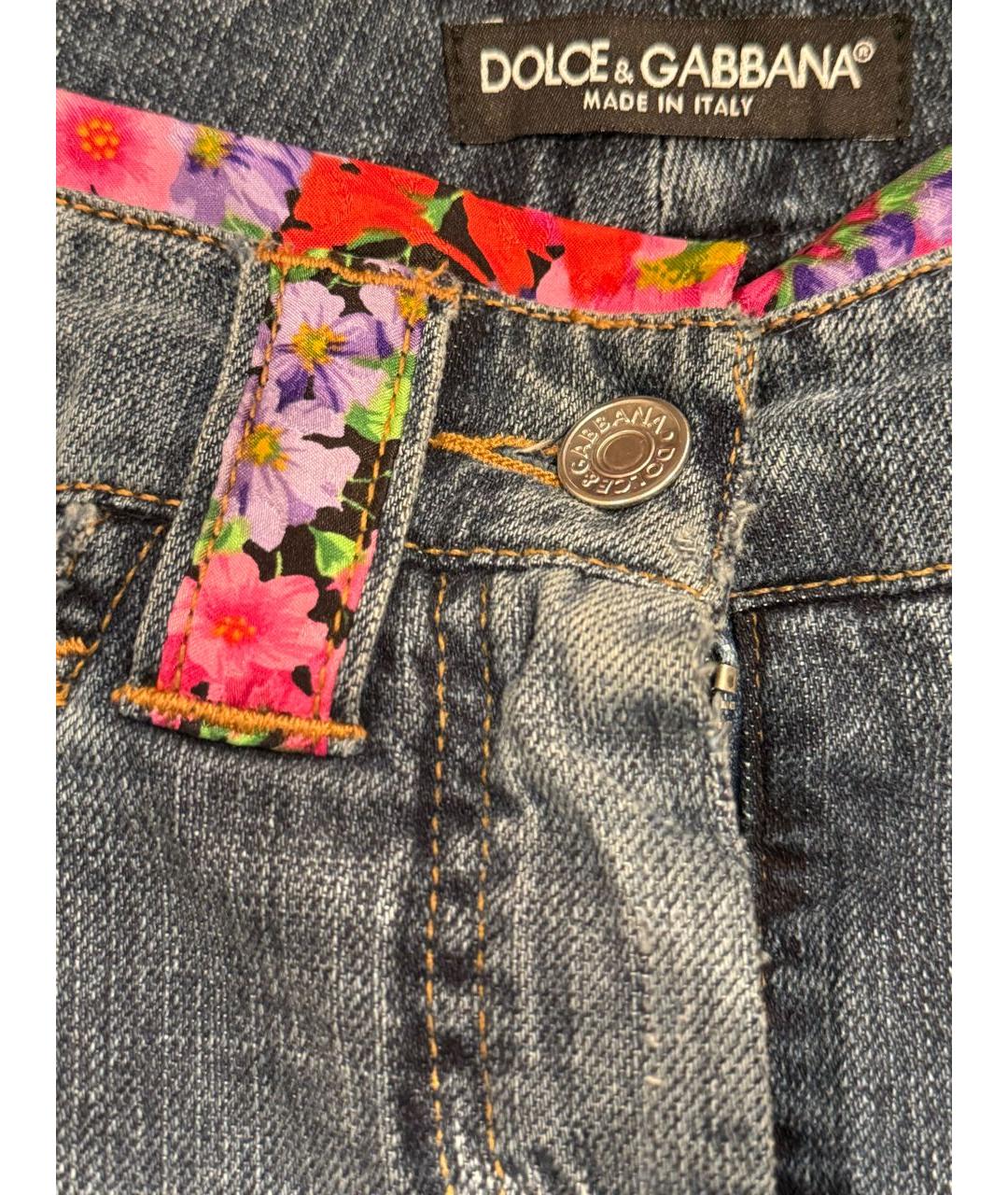 DOLCE&GABBANA Синяя хлопковая юбка миди, фото 4