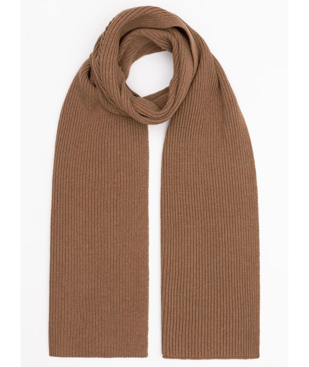 COCCINELLE Коричневый шерстяной шарф, фото 3