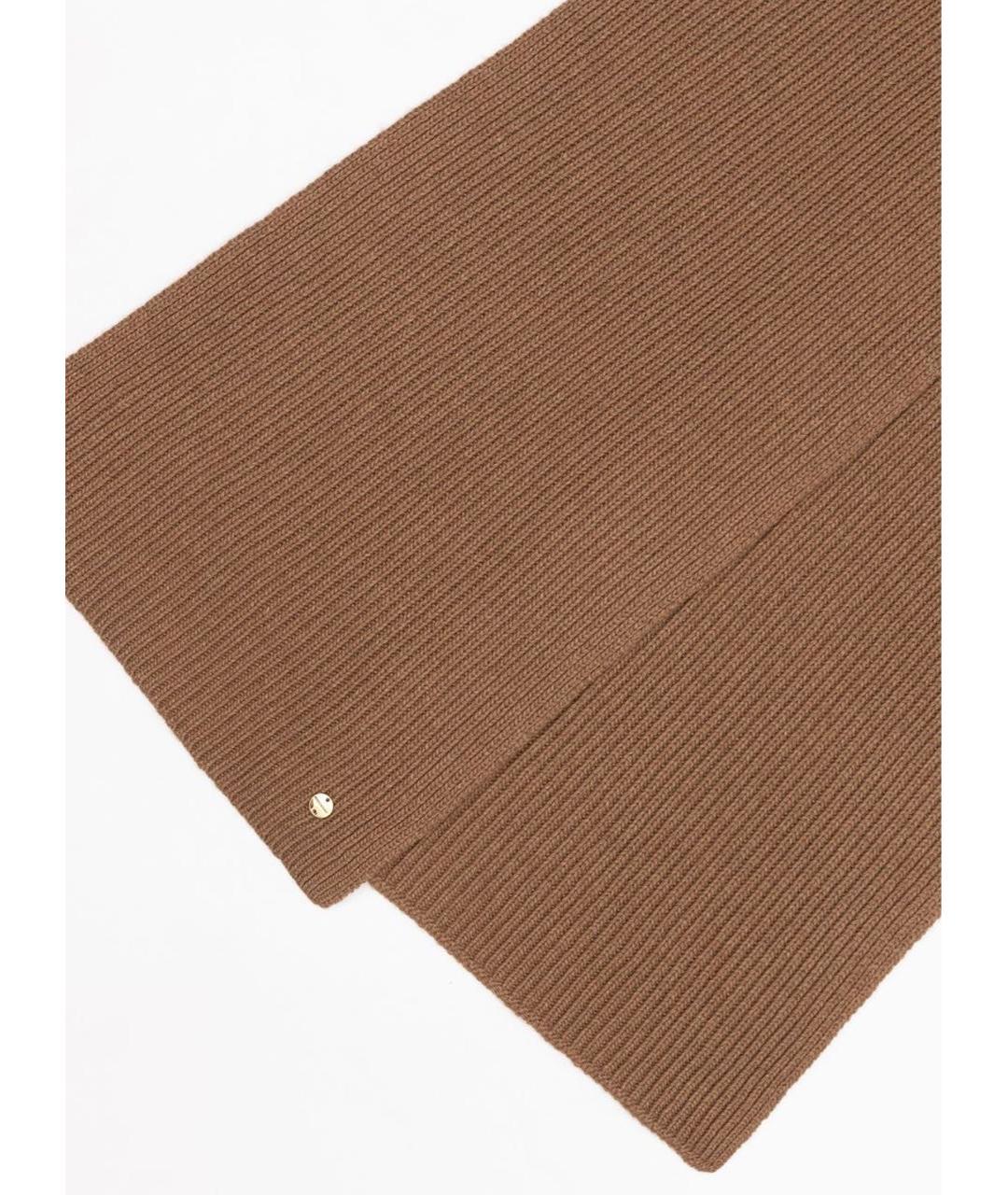 COCCINELLE Коричневый шерстяной шарф, фото 2