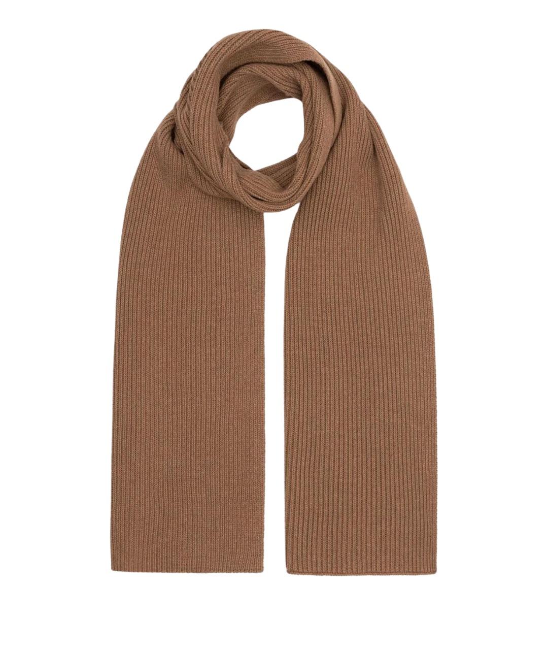 COCCINELLE Коричневый шерстяной шарф, фото 1