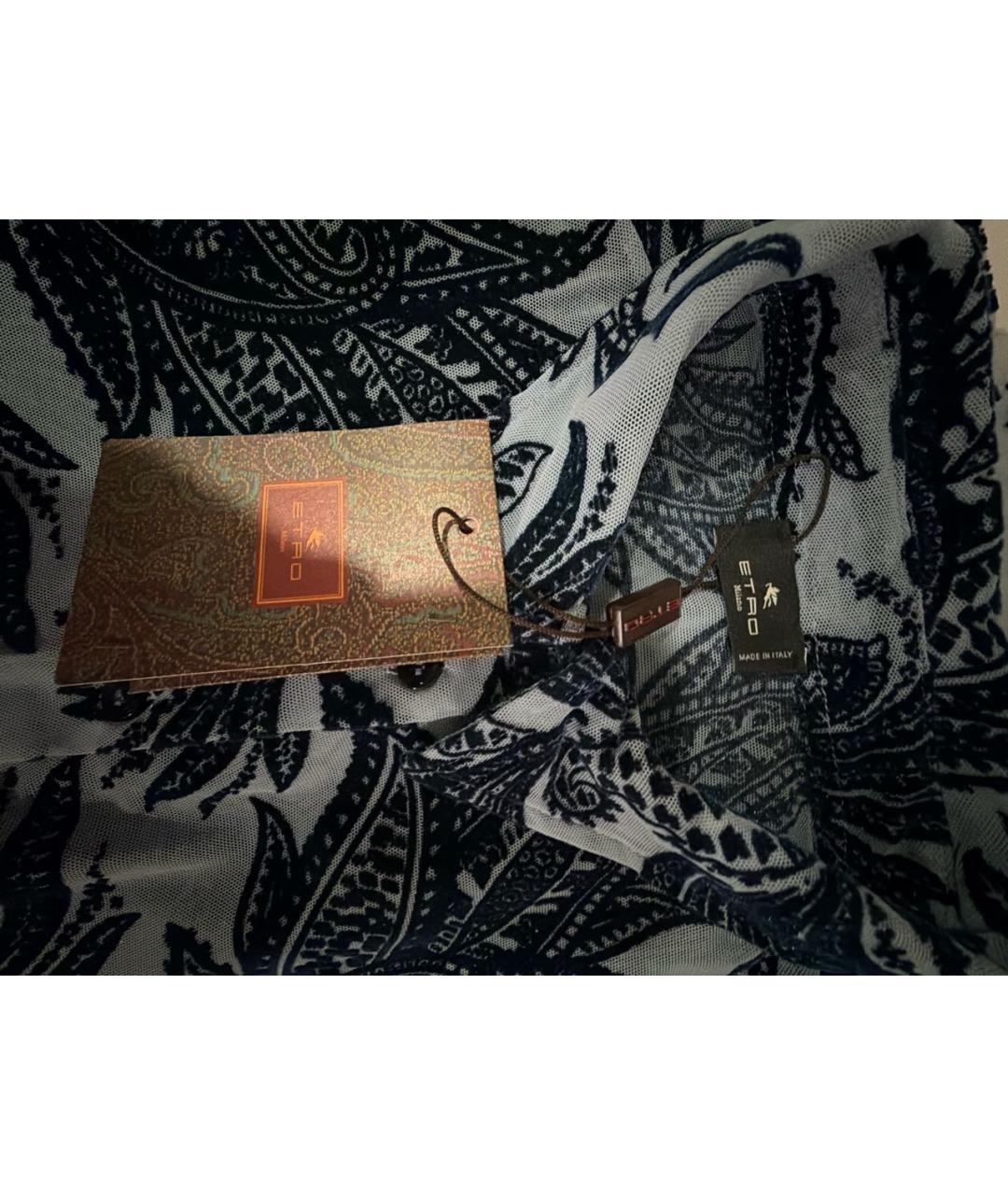 ETRO Темно-синяя полиамидовая рубашка, фото 3