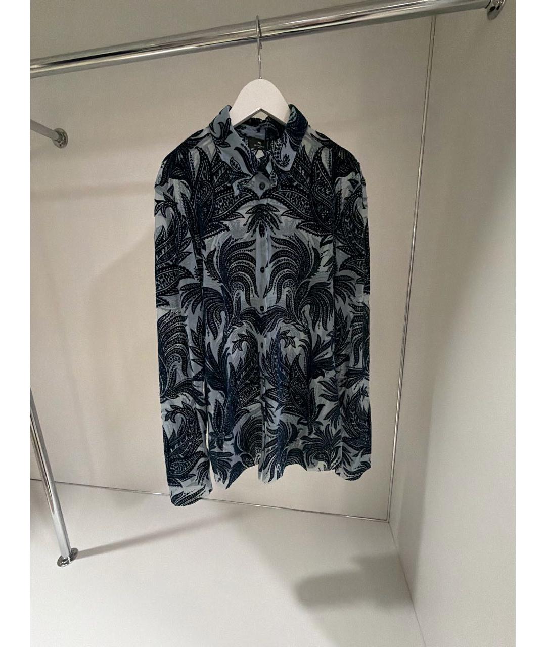 ETRO Темно-синяя полиамидовая рубашка, фото 7