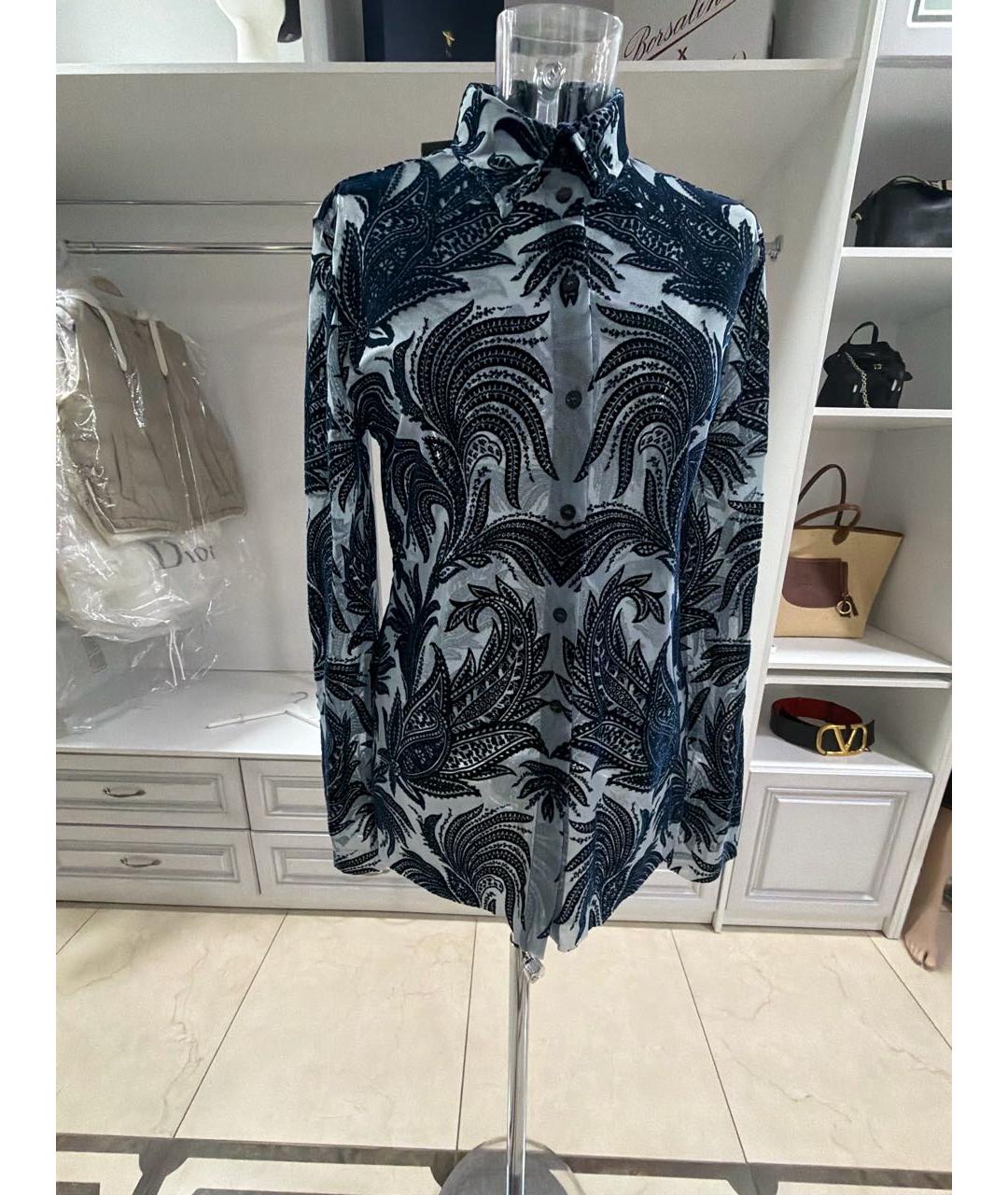 ETRO Темно-синяя полиамидовая рубашка, фото 5