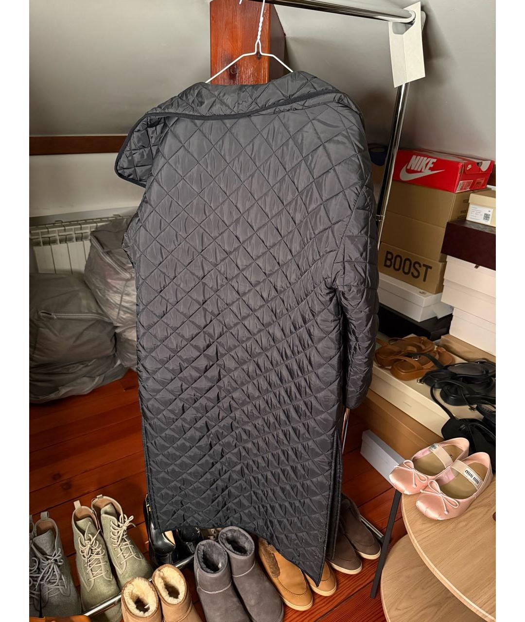 TOTEME Черное полиэстеровое пальто, фото 8