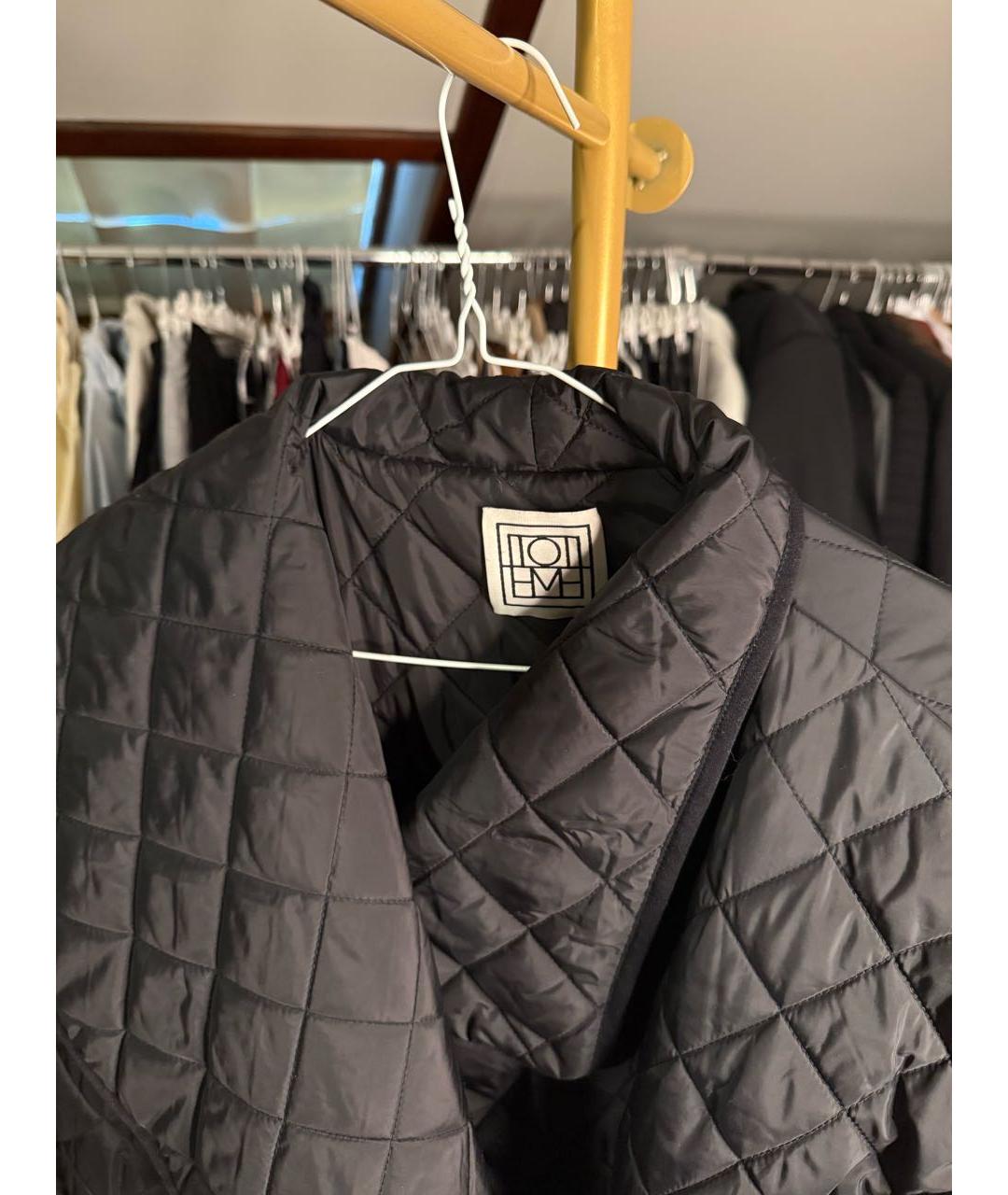 TOTEME Черное полиэстеровое пальто, фото 3