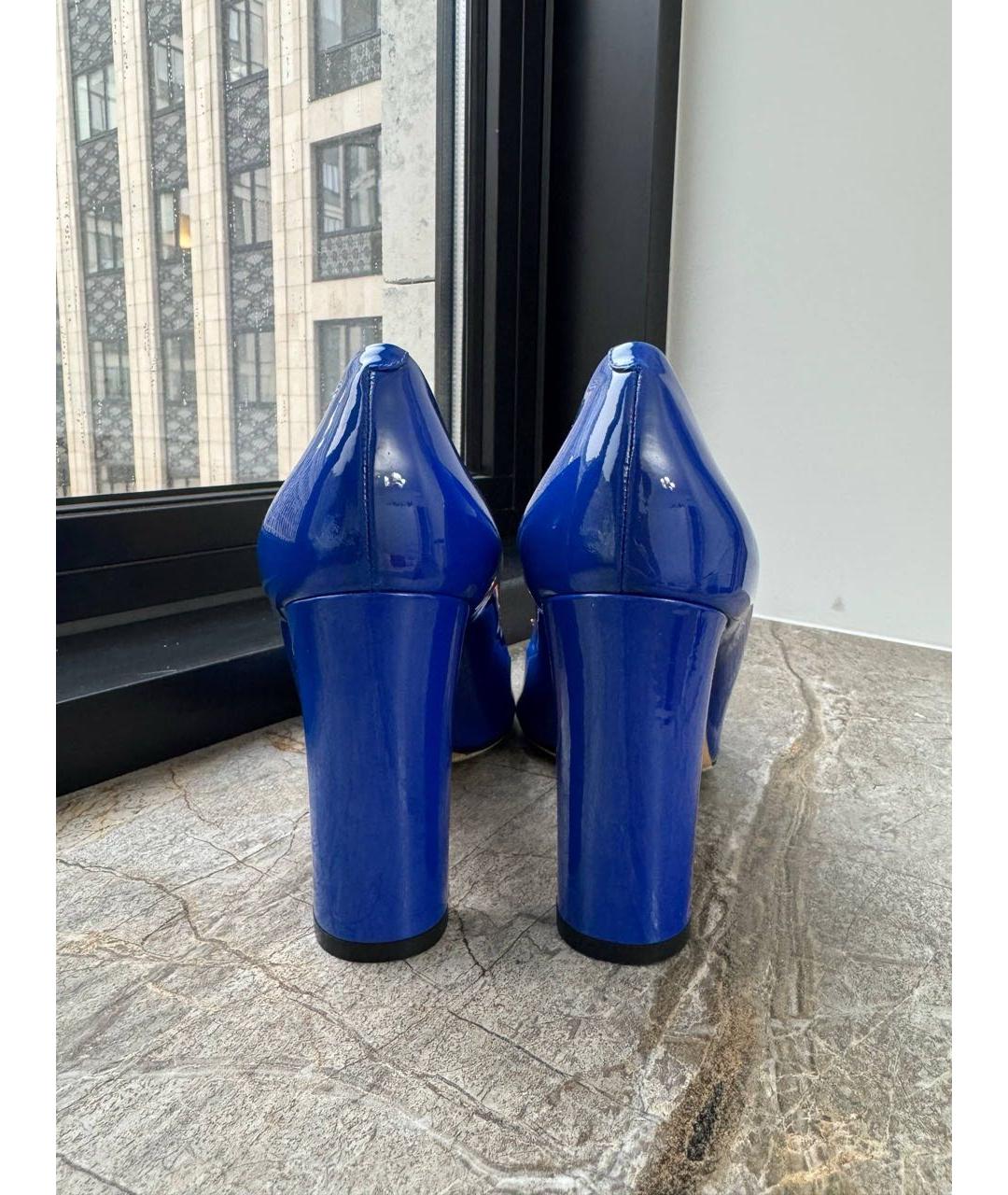 DOLCE&GABBANA Синие туфли из лакированной кожи, фото 4