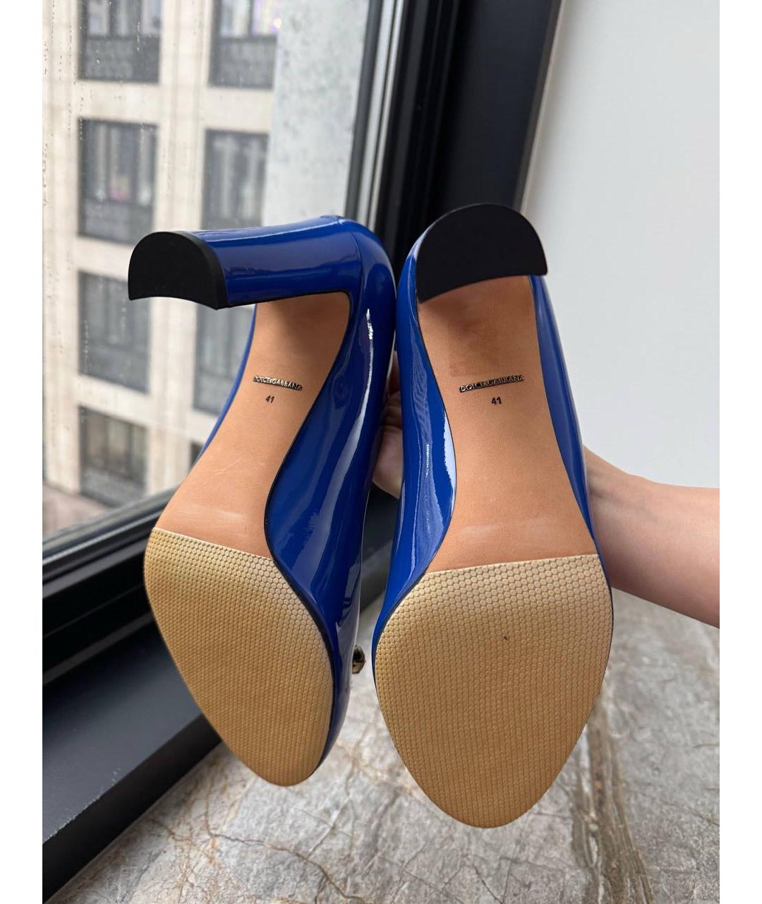 DOLCE&GABBANA Синие туфли из лакированной кожи, фото 5