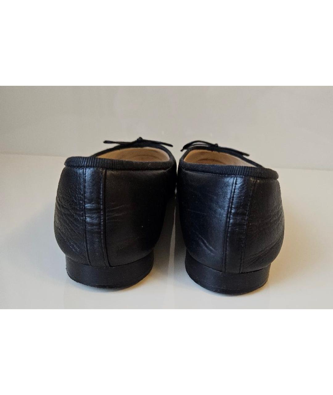 CHANEL Черные кожаные балетки, фото 4