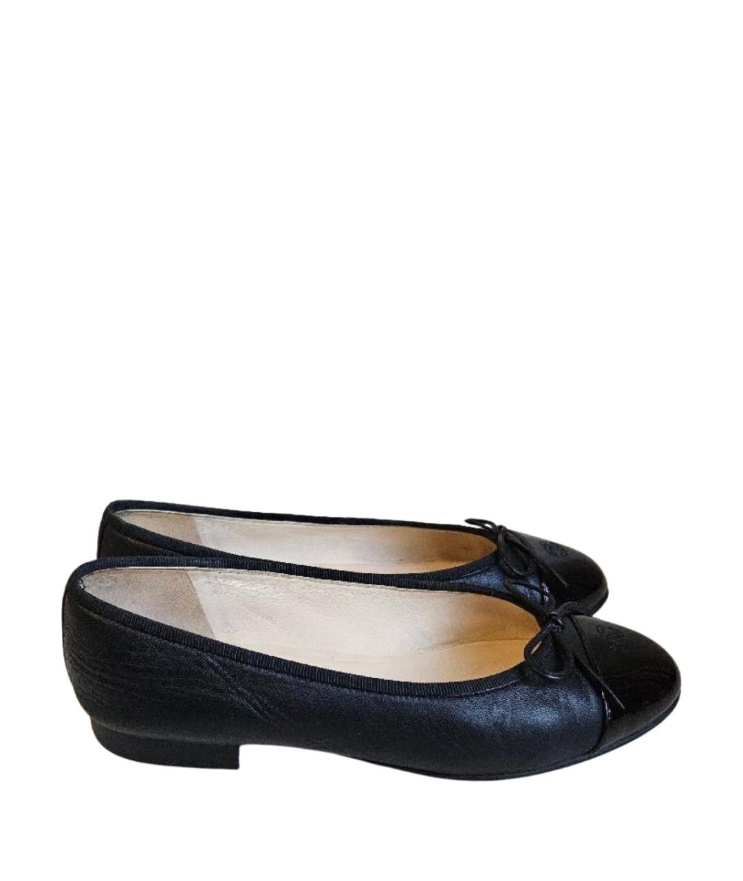 CHANEL Черные кожаные балетки, фото 1