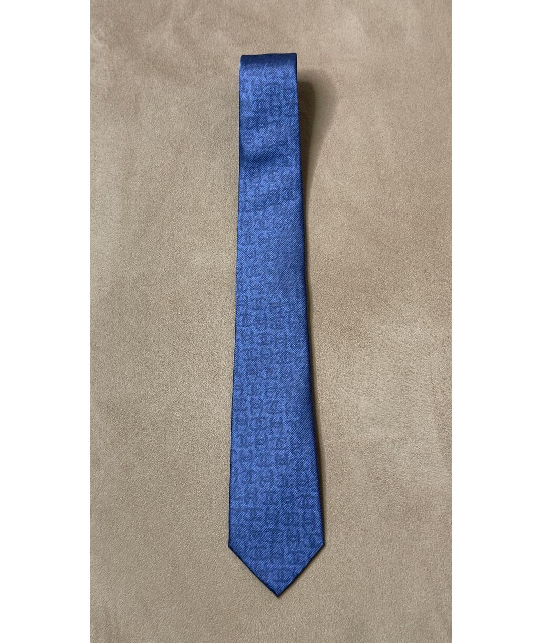 CHANEL Темно-синий шелковый галстук, фото 8