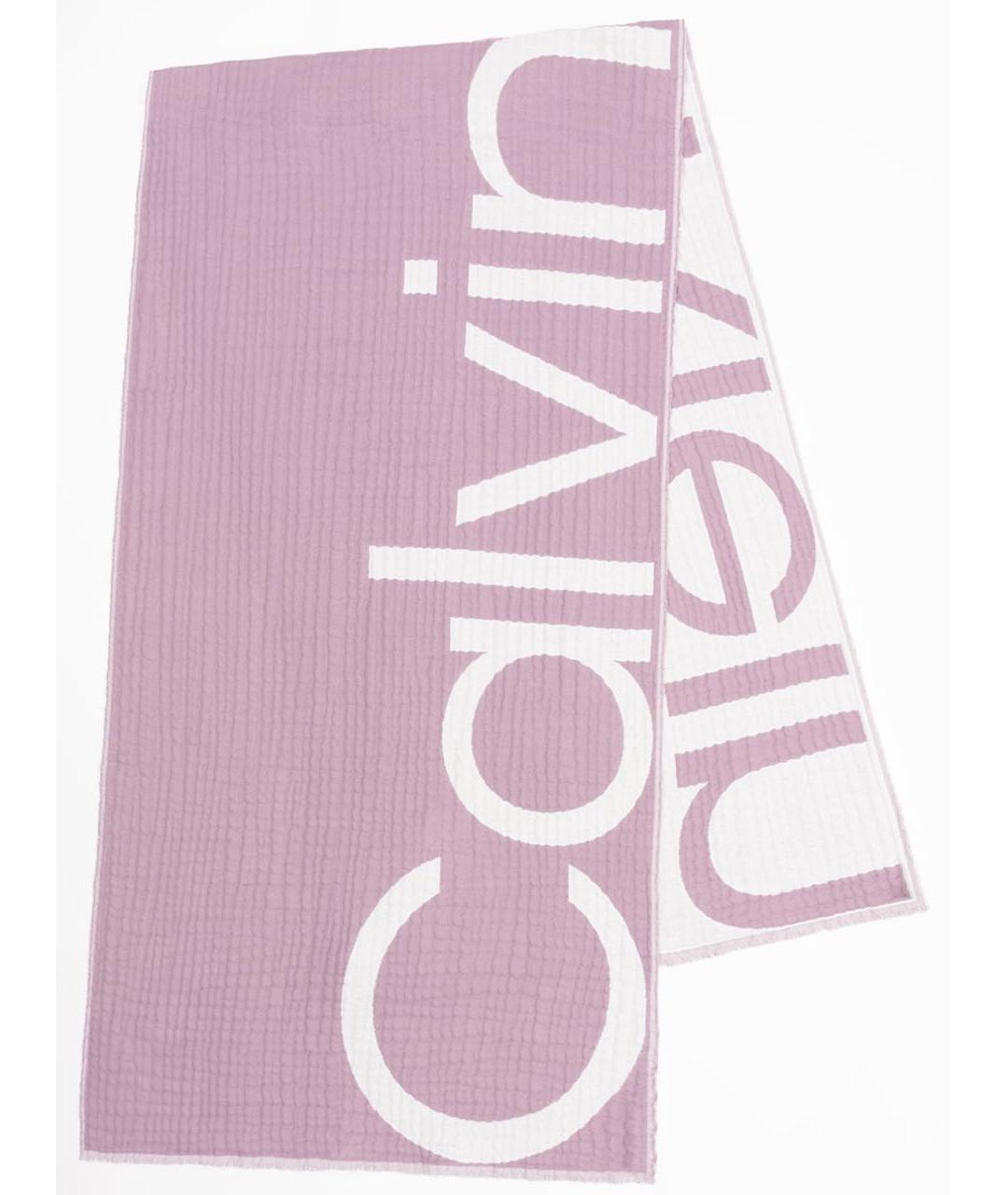 CALVIN KLEIN Розовый хлопковый шарф, фото 2