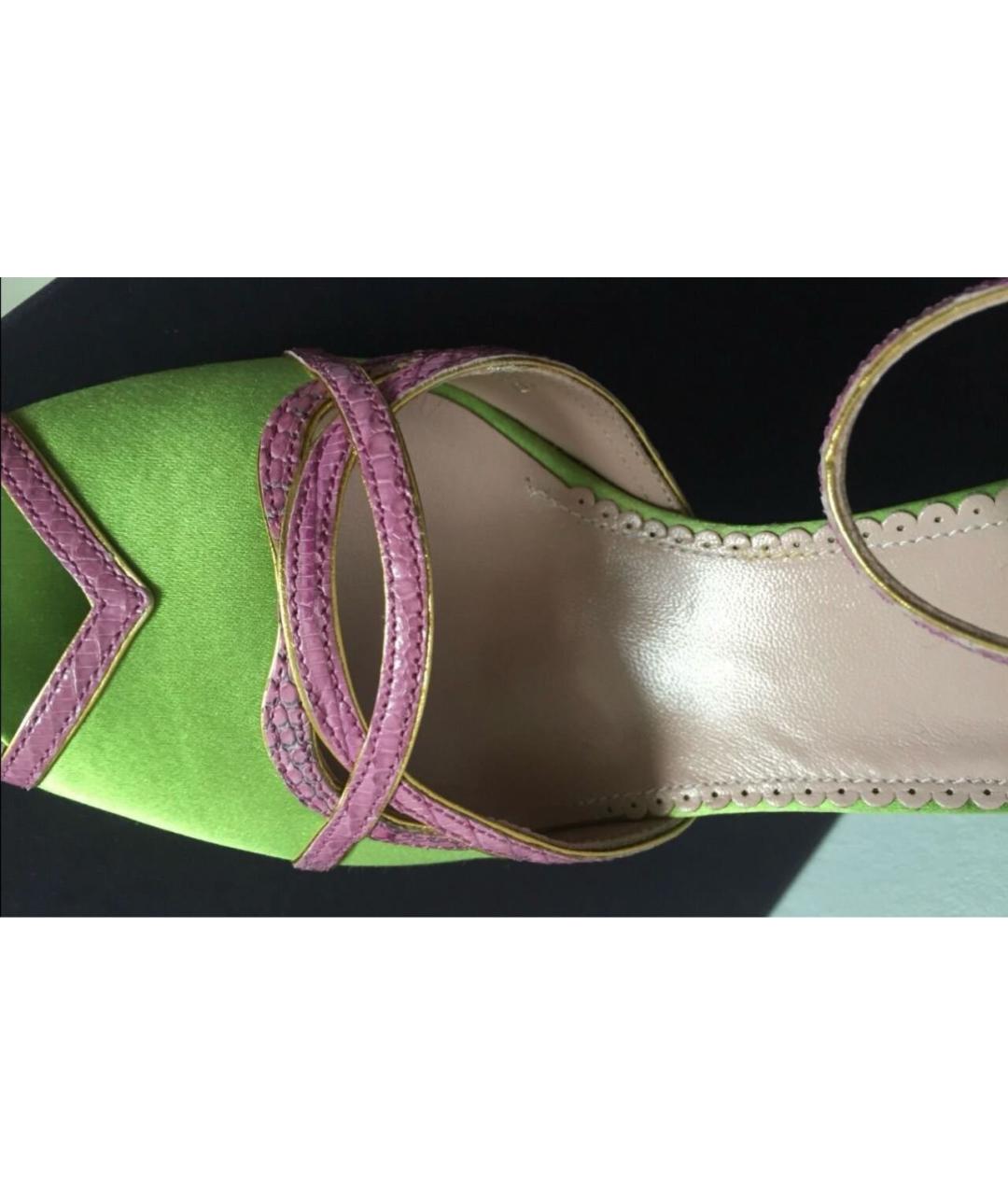 PRADA Мульти текстильные босоножки, фото 4