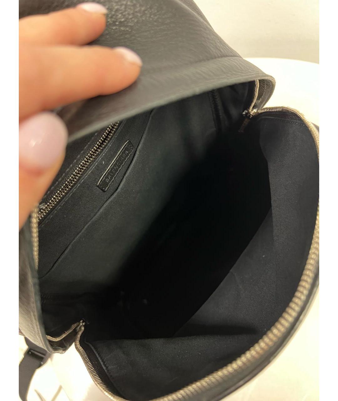 BALENCIAGA Черный кожаный рюкзак, фото 4