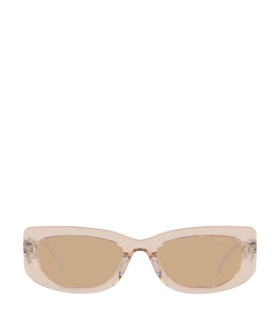 PRADA Бежевые пластиковые солнцезащитные очки, фото 1