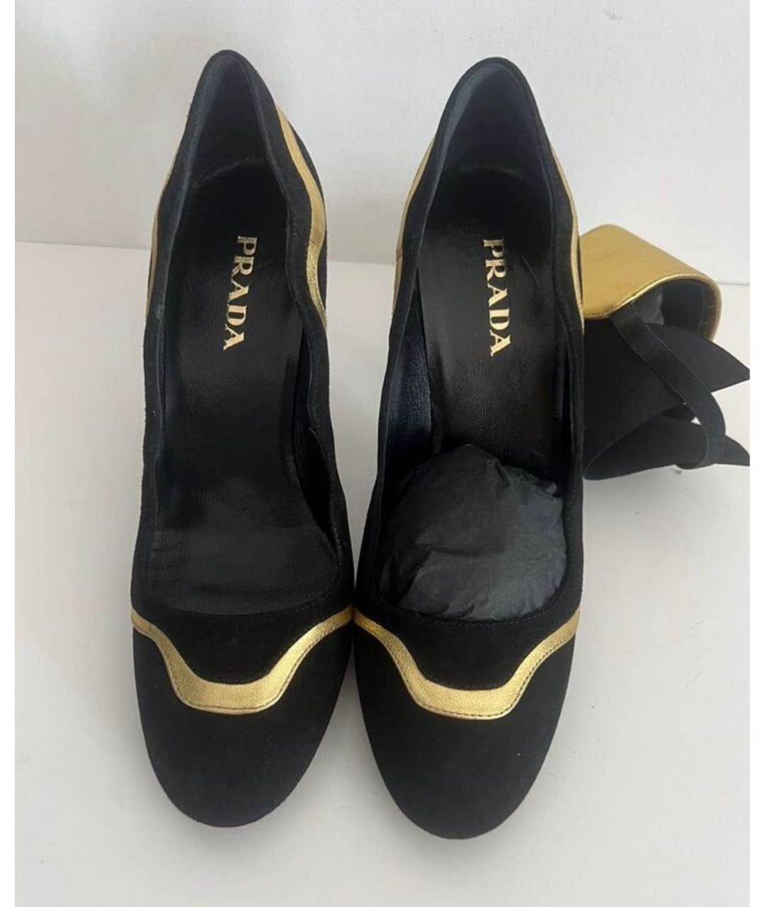 PRADA Черные замшевые туфли, фото 5