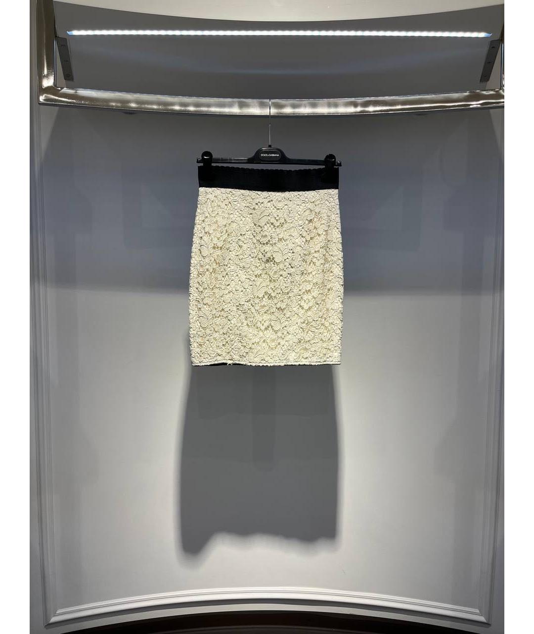 DOLCE&GABBANA Белая юбка мини, фото 3