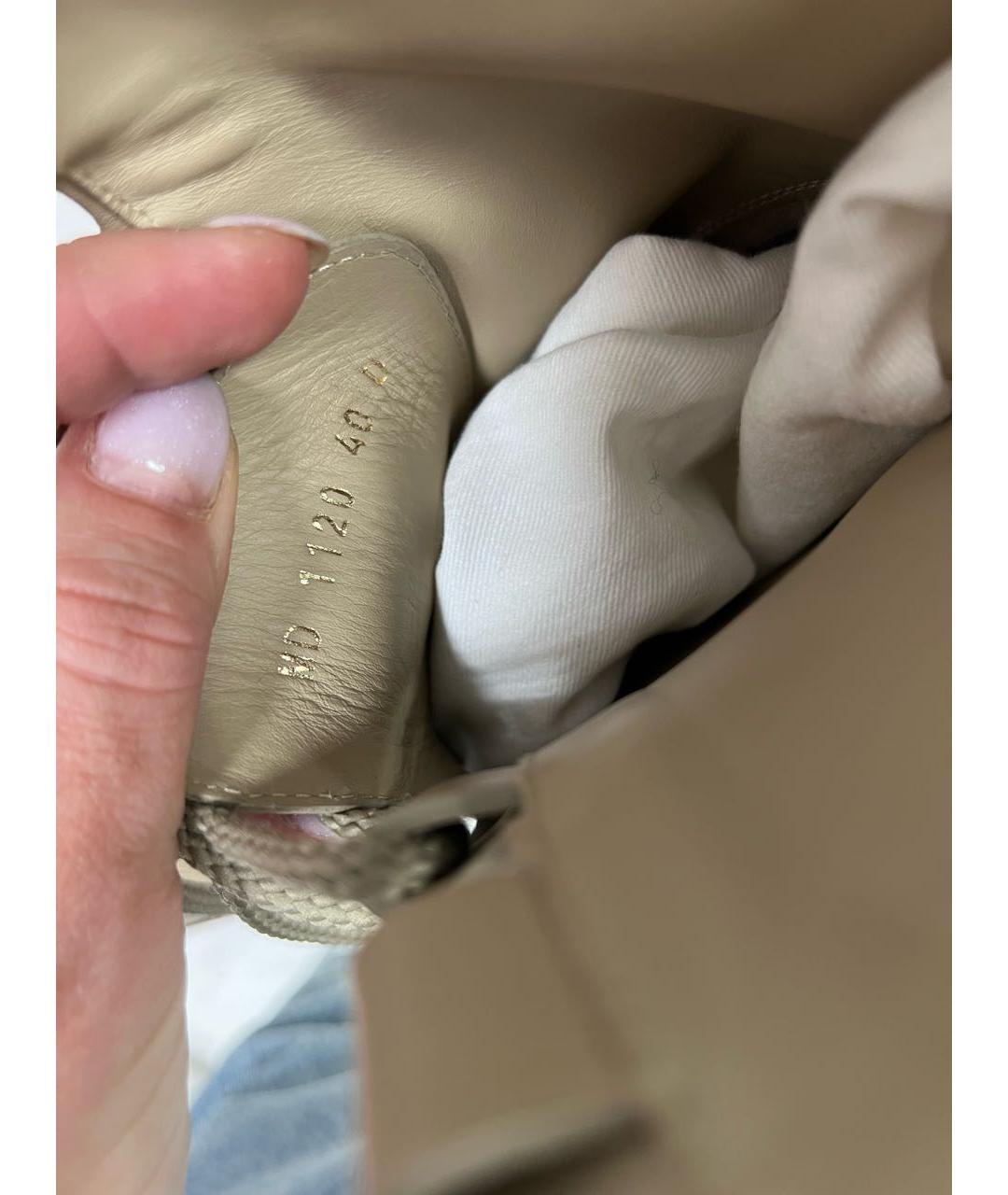 CHRISTIAN DIOR Бежевые кожаные ботинки, фото 6