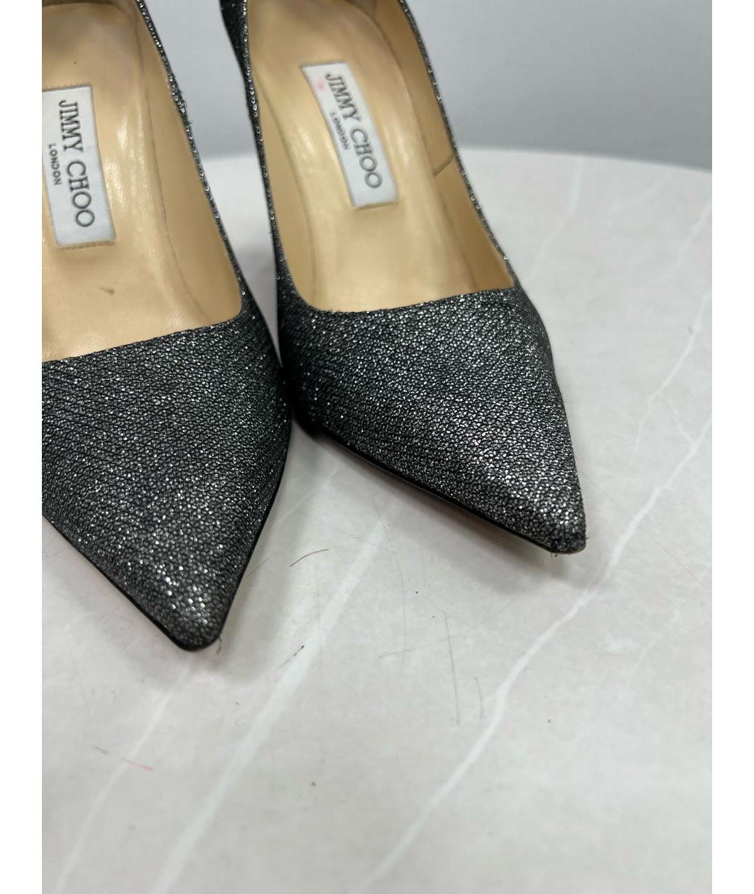 JIMMY CHOO Серебряные кожаные туфли, фото 4