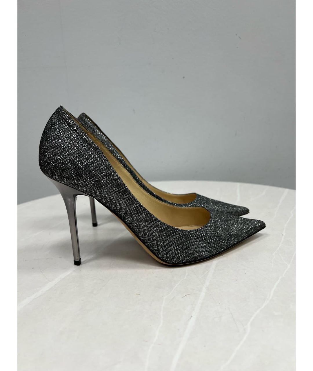 JIMMY CHOO Серебряные кожаные туфли, фото 6