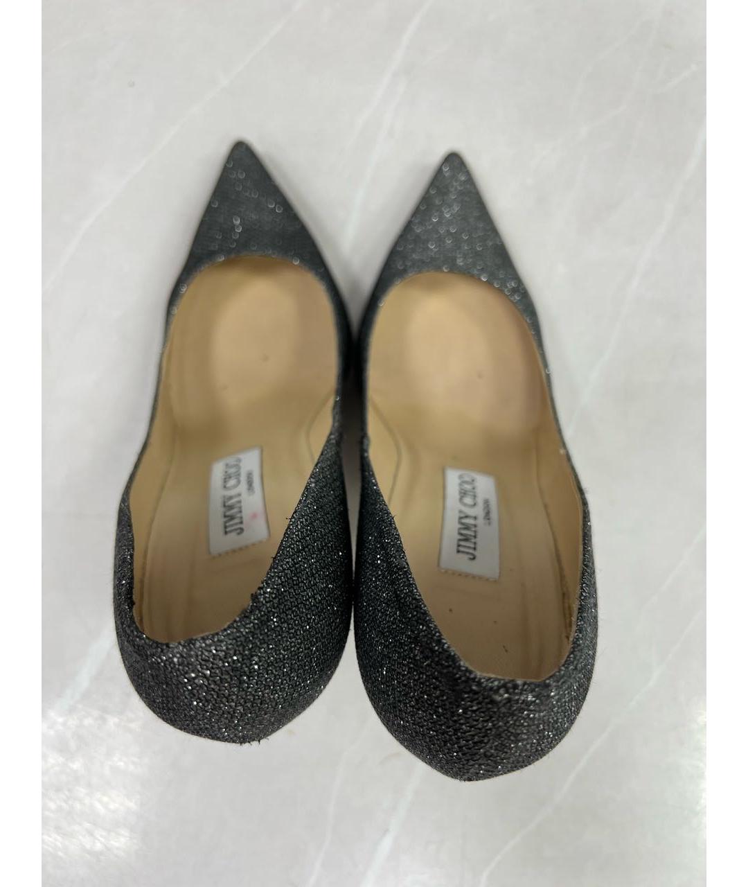 JIMMY CHOO Серебряные кожаные туфли, фото 3