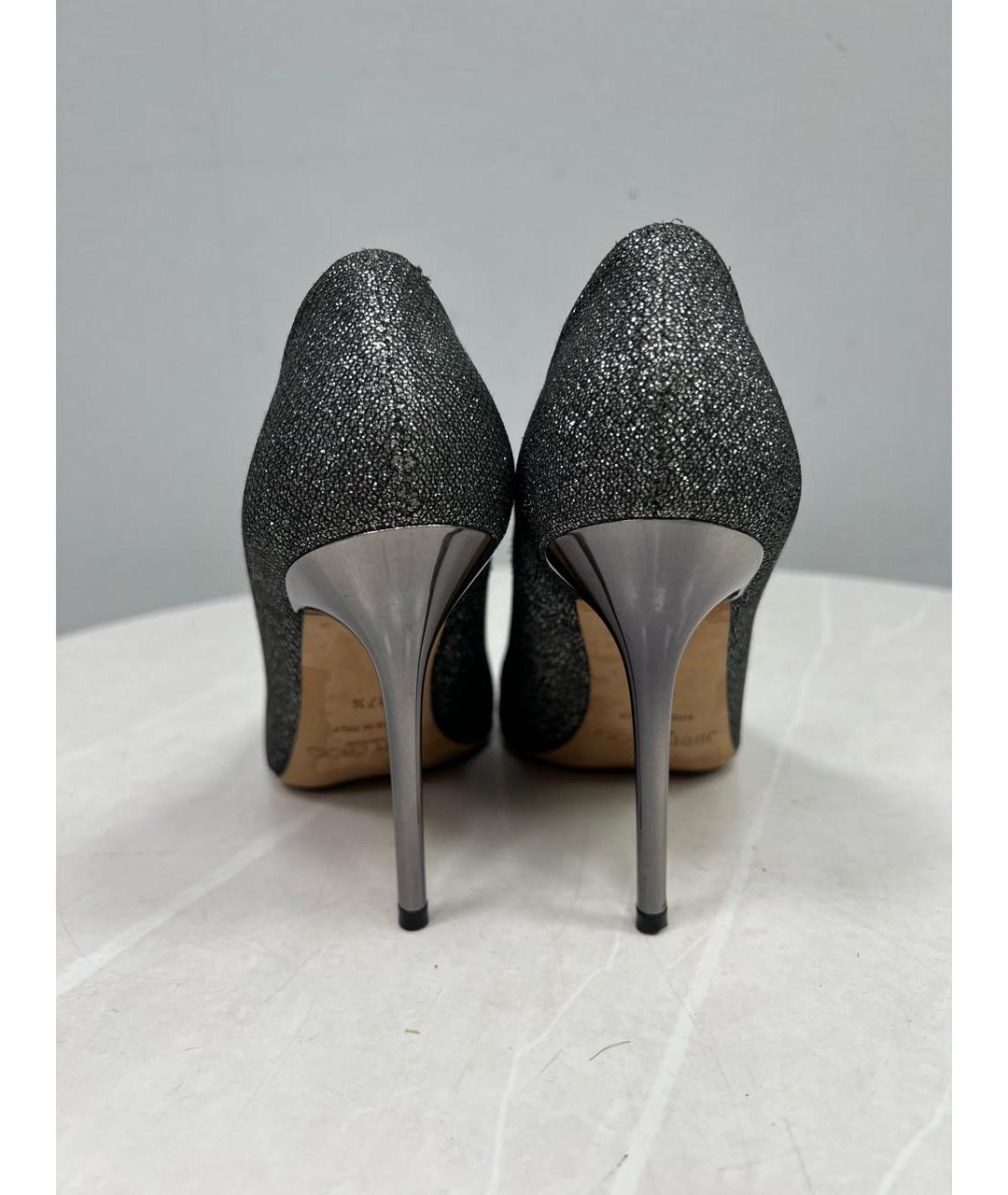 JIMMY CHOO Серебряные кожаные туфли, фото 2