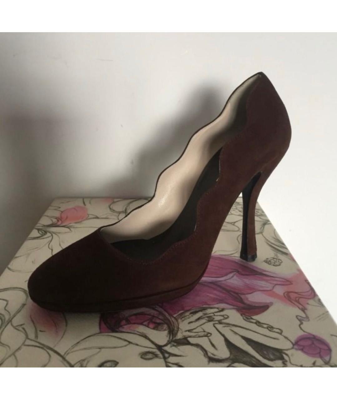 PRADA Коричневые замшевые туфли, фото 4