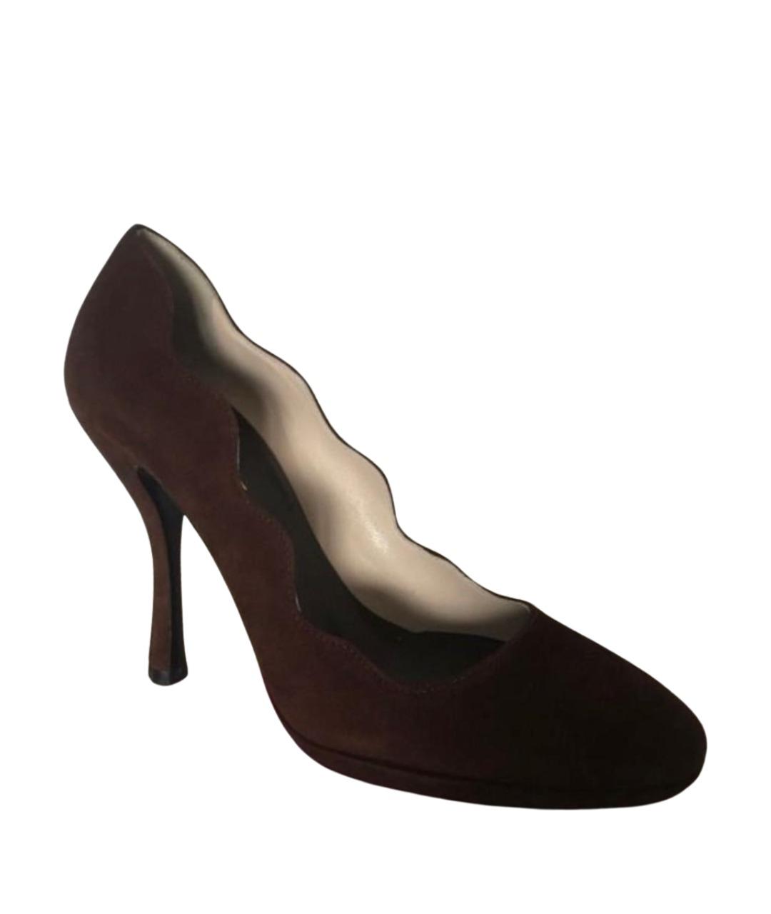 PRADA Коричневые замшевые туфли, фото 1