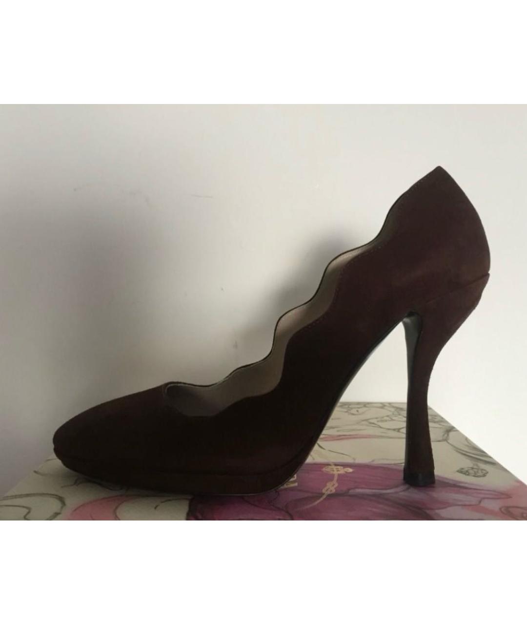 PRADA Коричневые замшевые туфли, фото 3