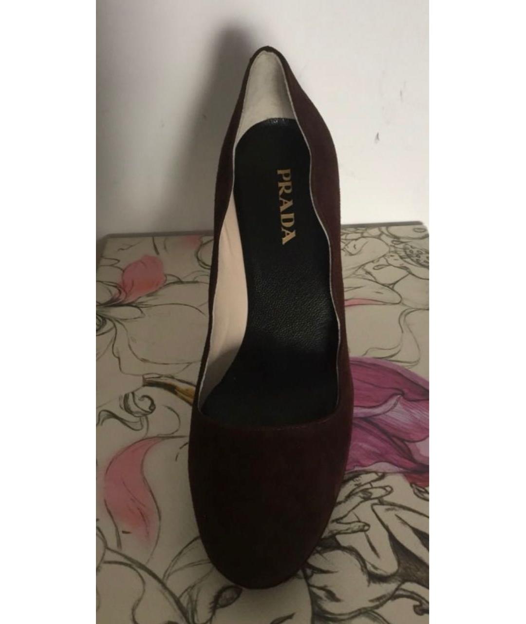 PRADA Коричневые замшевые туфли, фото 2