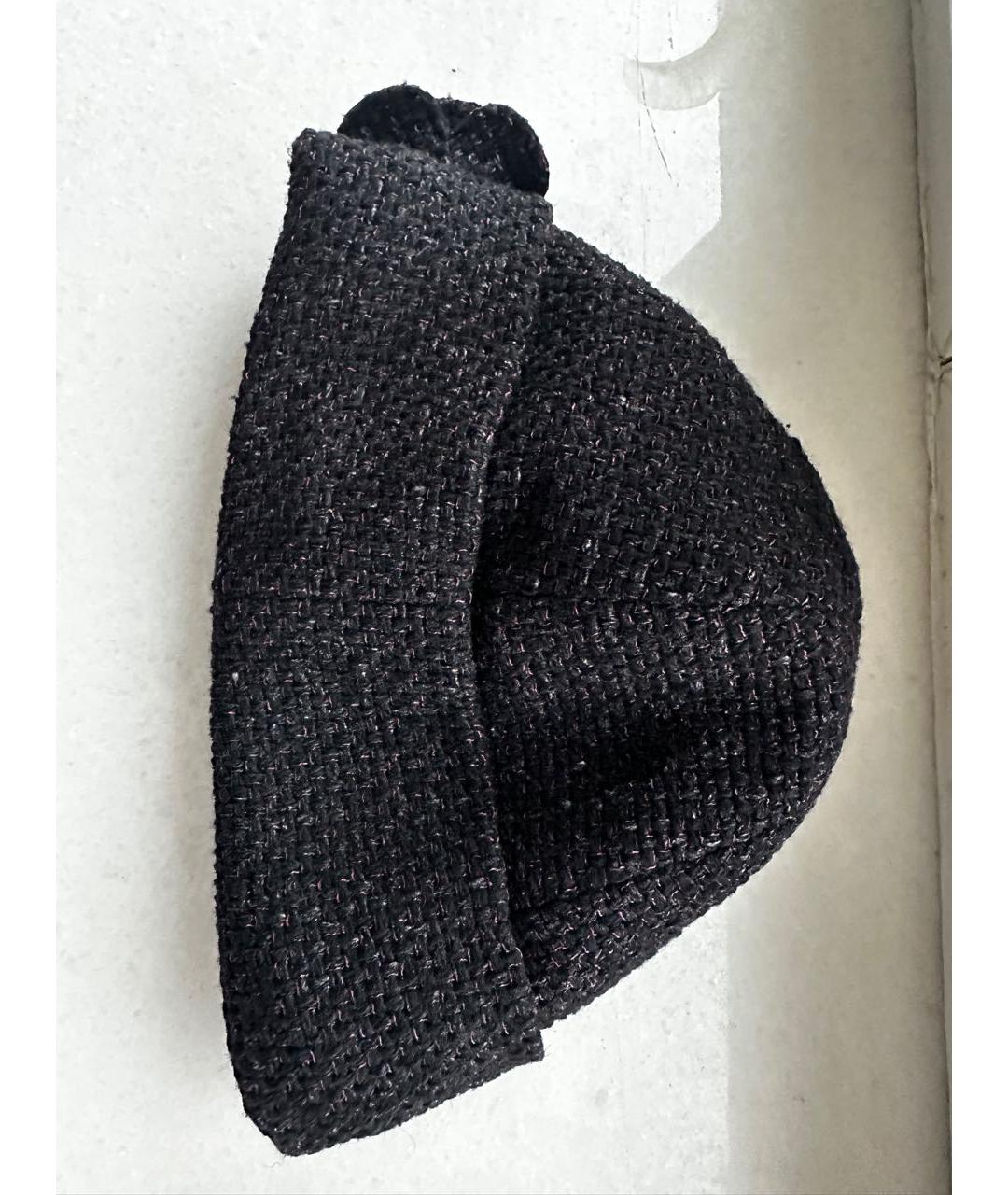 CHANEL Черная шерстяная шапка, фото 4