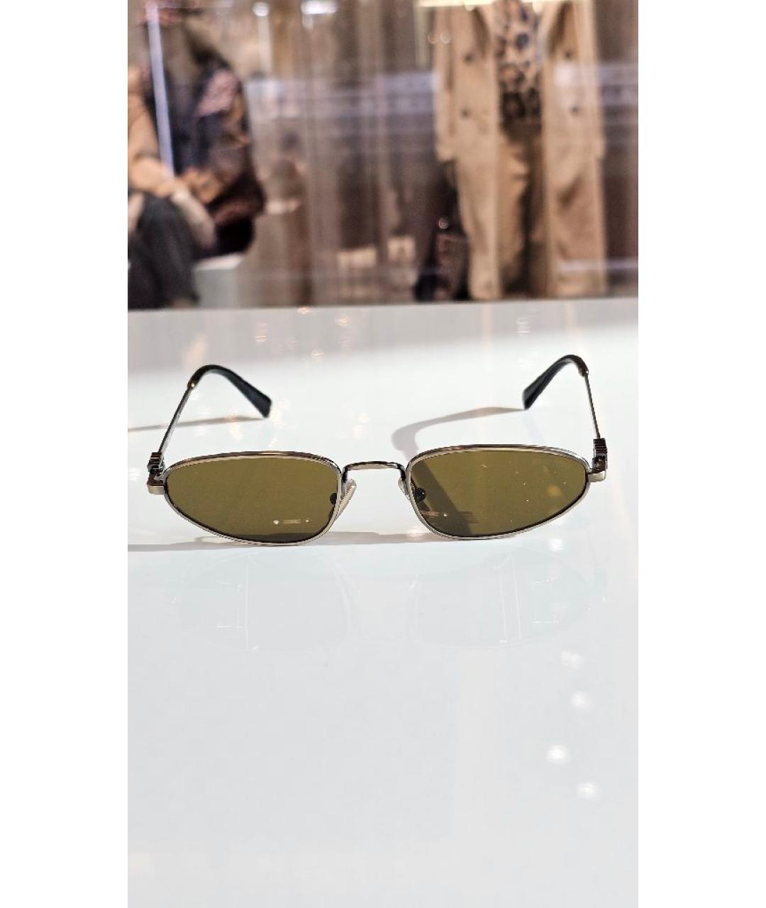 MIU MIU Коричневые металлические солнцезащитные очки, фото 9