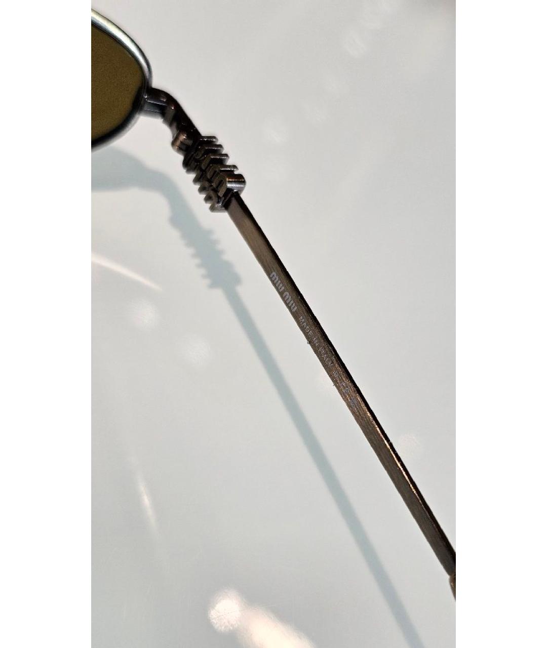 MIU MIU Коричневые металлические солнцезащитные очки, фото 6