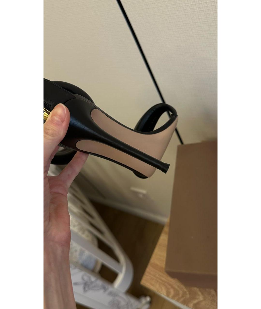 GIANVITO ROSSI Черные кожаные босоножки, фото 4