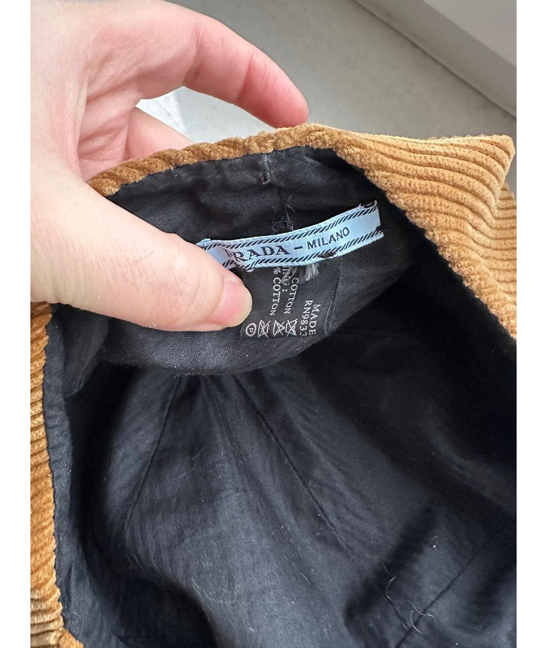 PRADA Коричневая кепка, фото 4