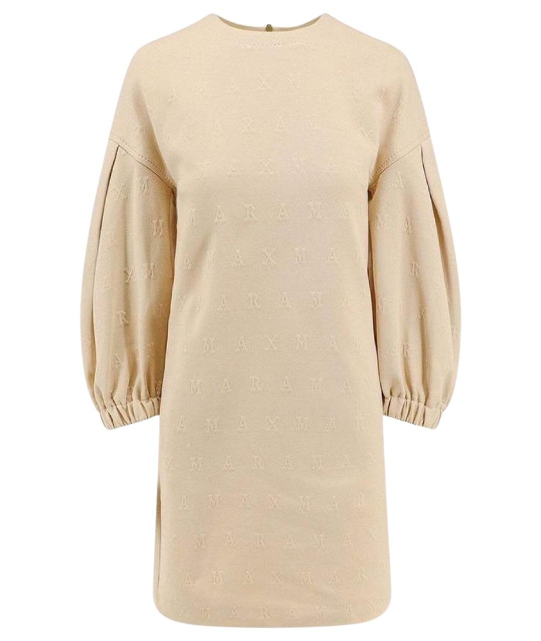 MAX MARA Бежевое хлопковое повседневное платье, фото 1