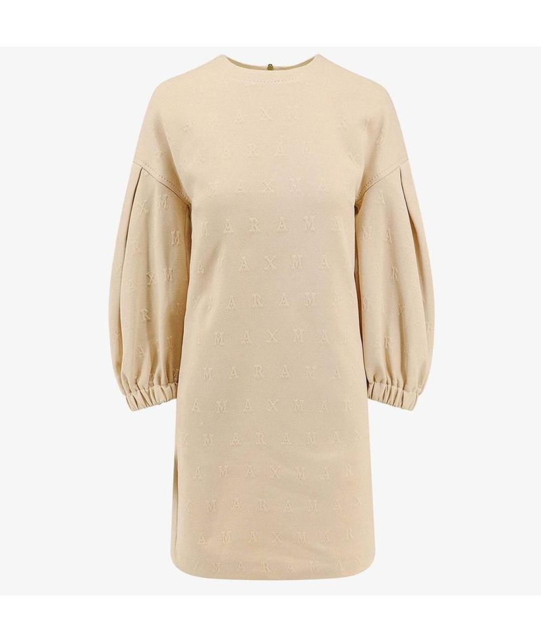 MAX MARA Бежевое хлопковое повседневное платье, фото 6