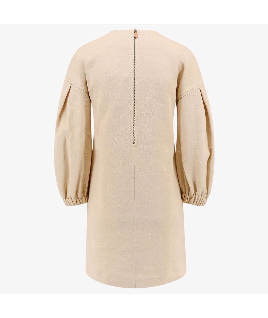 MAX MARA Бежевое хлопковое повседневное платье, фото 3