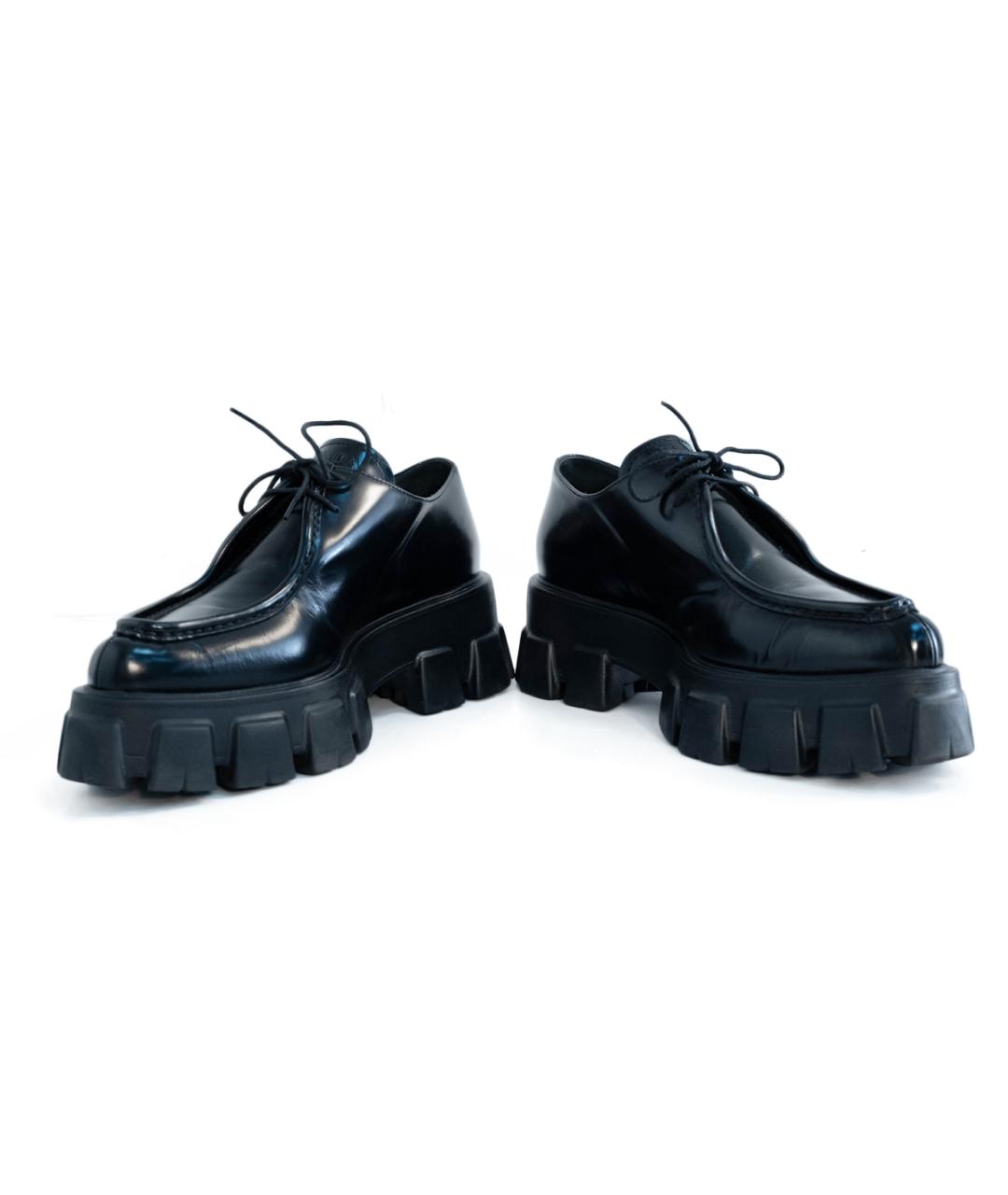 PRADA Черные кожаные ботинки, фото 4