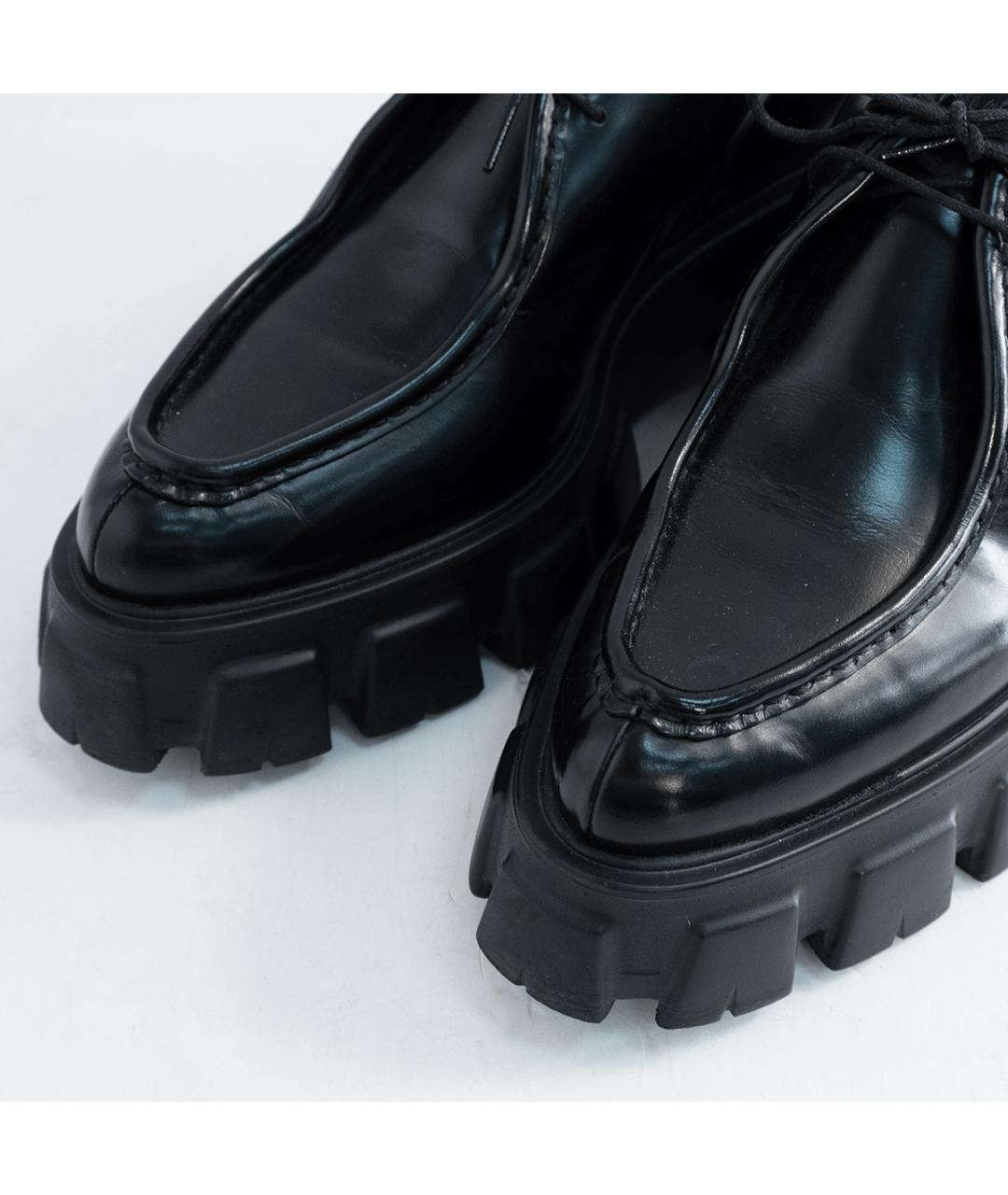 PRADA Черные кожаные ботинки, фото 3