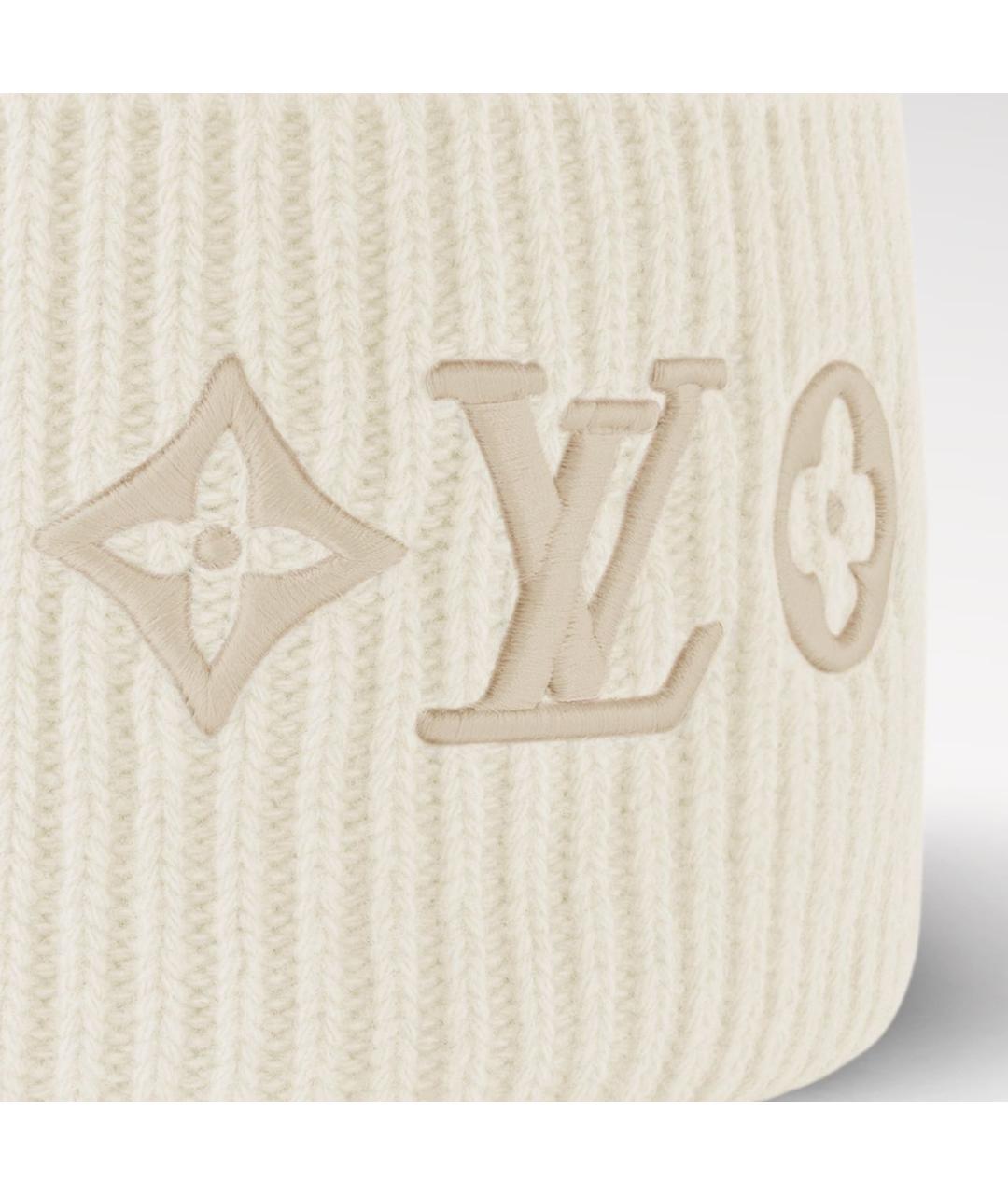 LOUIS VUITTON Белая шерстяная шапка, фото 4