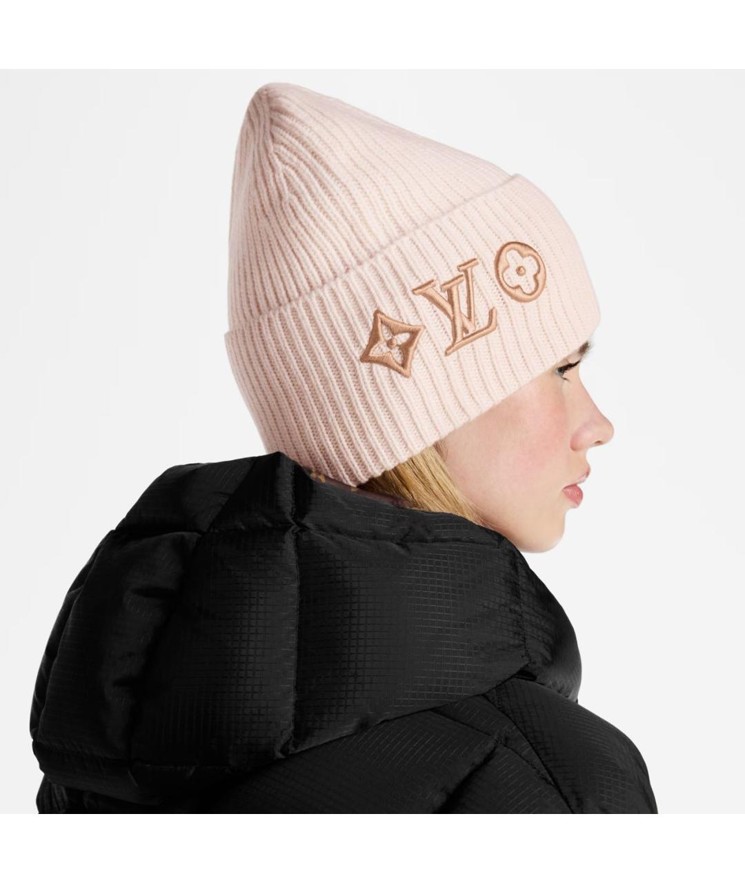 LOUIS VUITTON Розовая шерстяная шапка, фото 6
