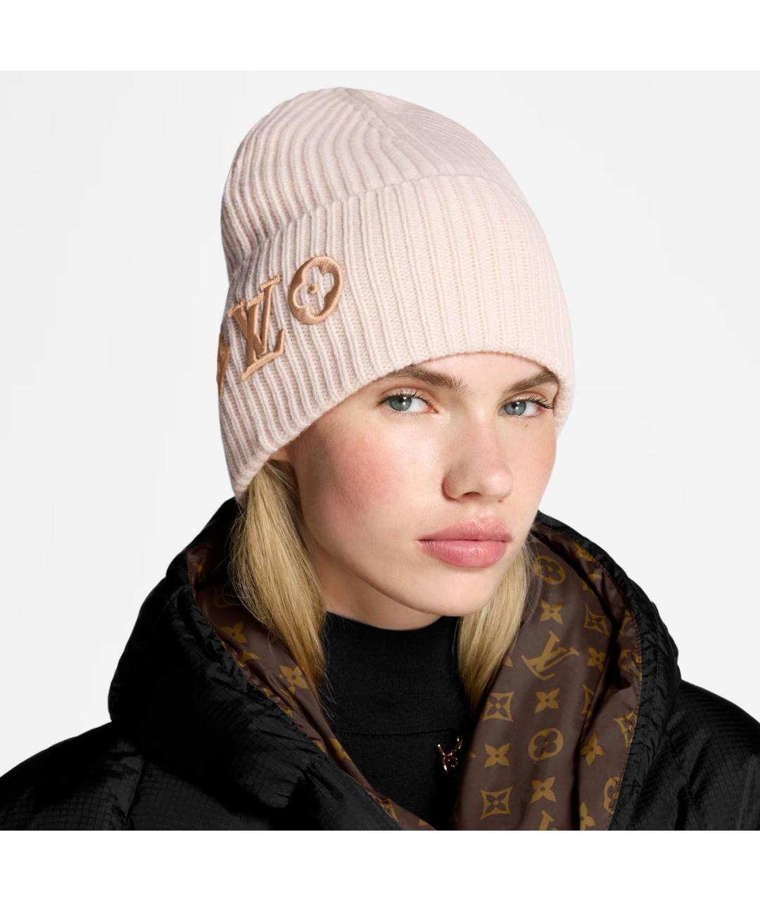 LOUIS VUITTON Розовая шерстяная шапка, фото 3