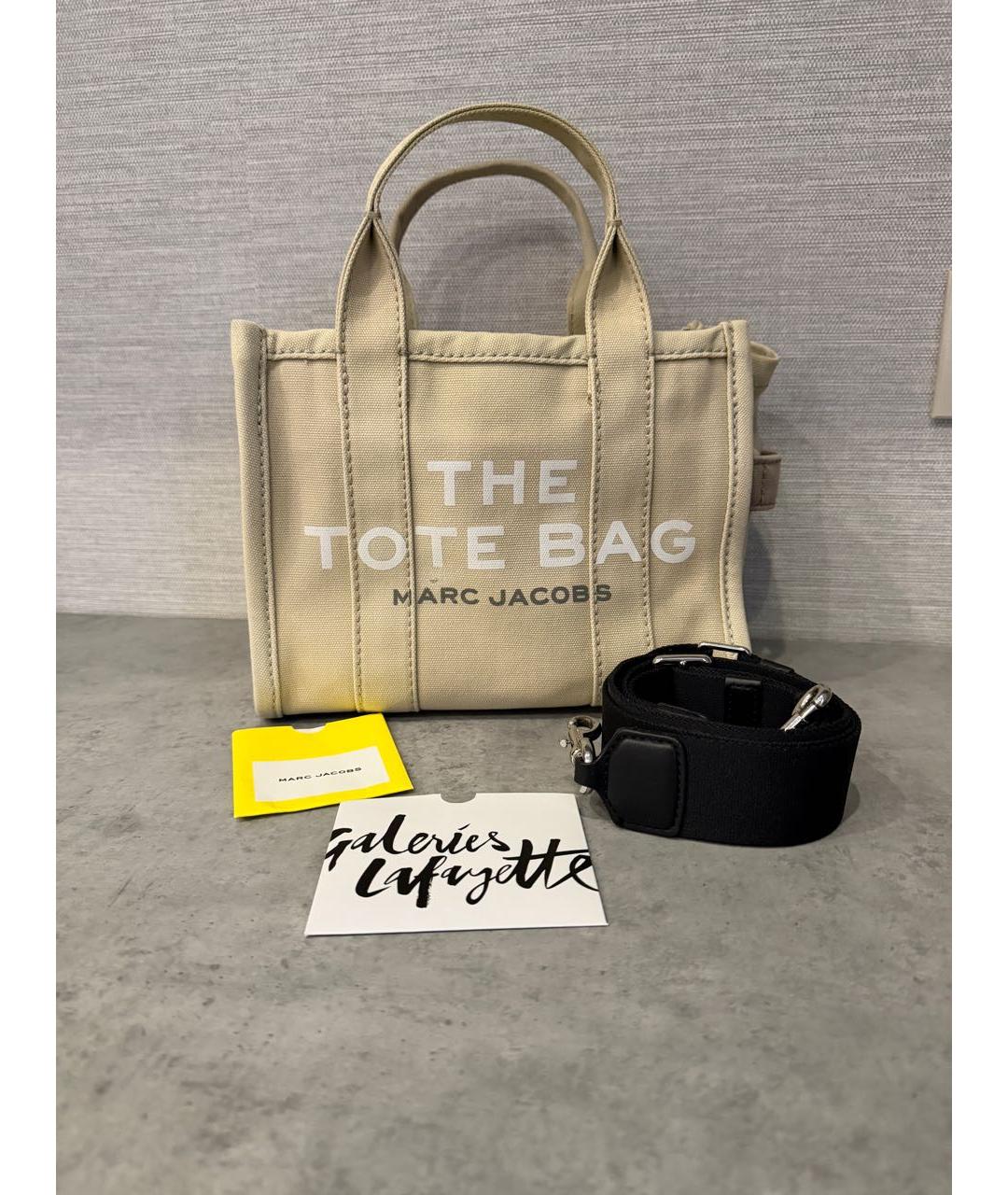 MARC JACOBS Бежевая тканевая сумка тоут, фото 5