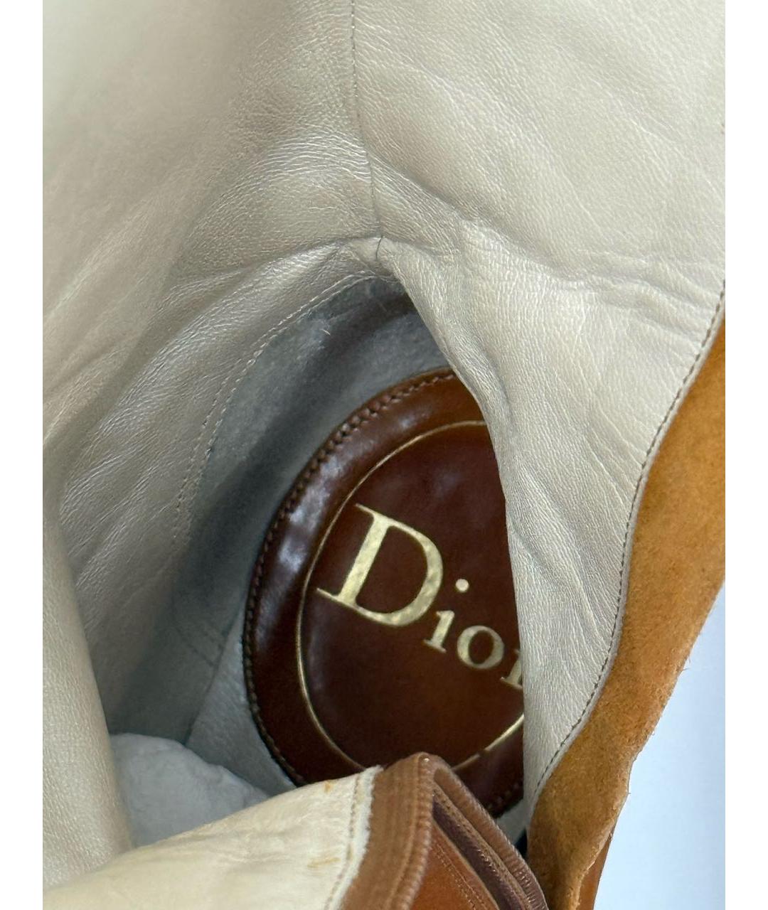 CHRISTIAN DIOR Оранжевое кожаные сапоги, фото 6