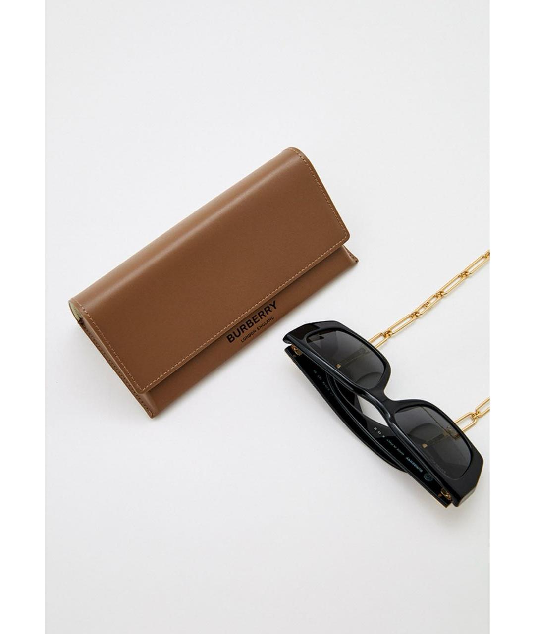 BURBERRY Черные пластиковые солнцезащитные очки, фото 6