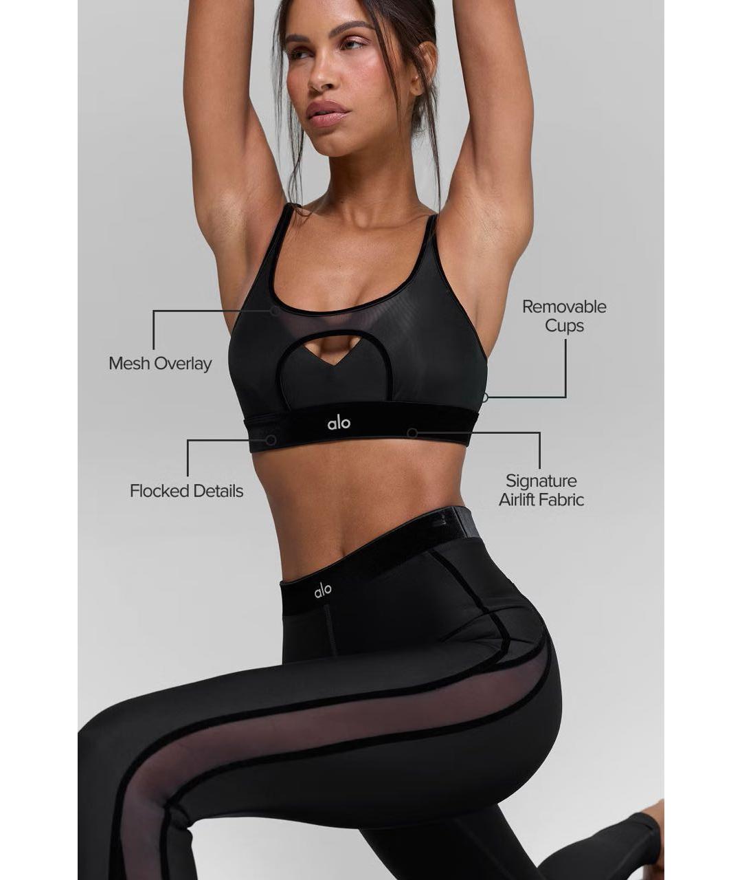 ALO YOGA Черный полиэстеровый спортивные костюмы, фото 8