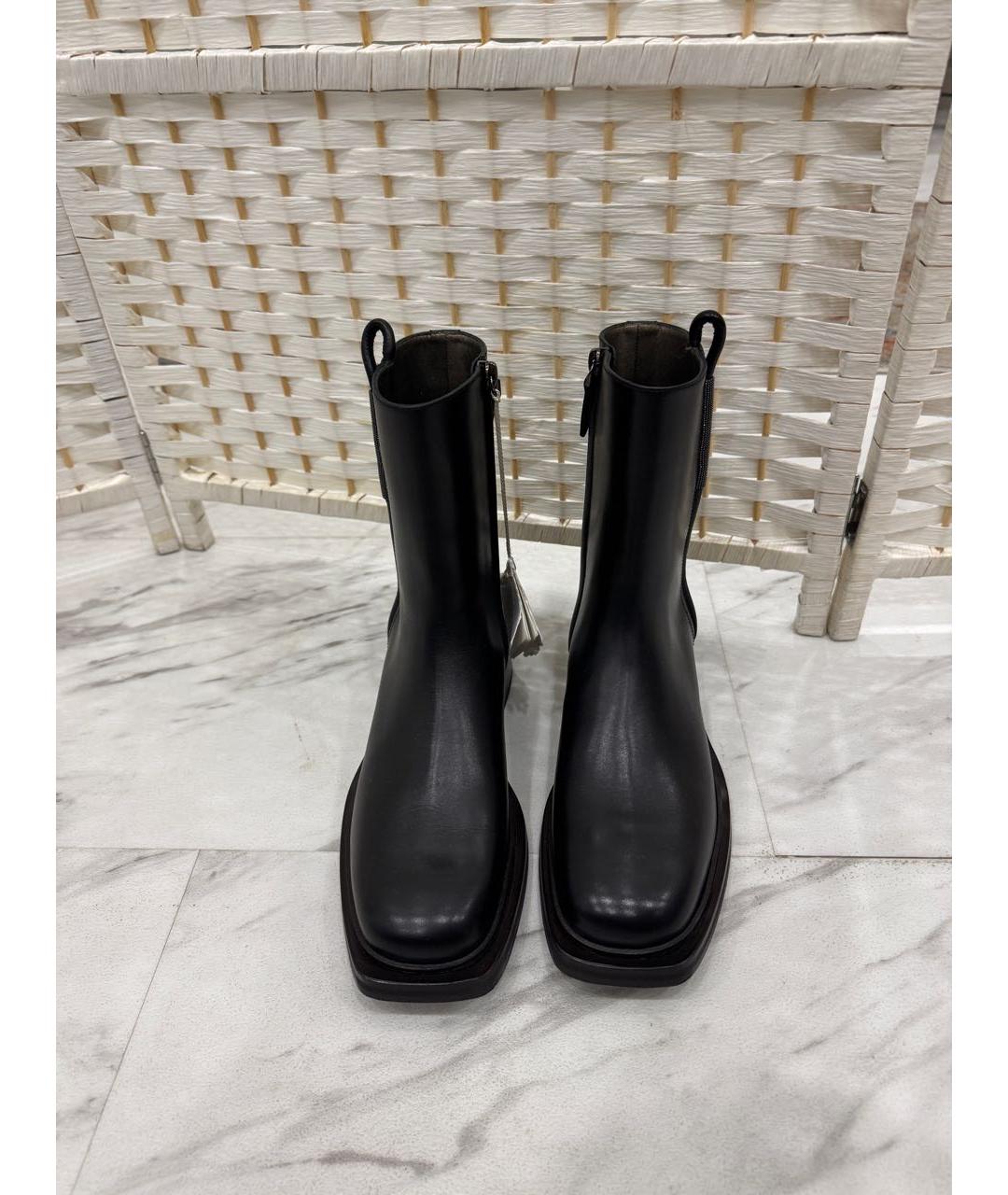 BRUNELLO CUCINELLI Черные кожаные ботинки, фото 4