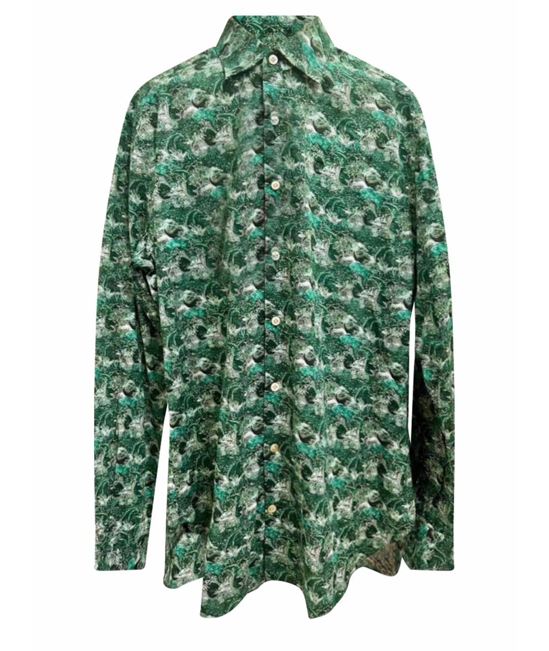 KITON Зеленая хлопковая кэжуал рубашка, фото 1
